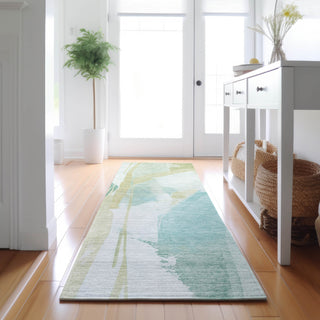 Dalyn Ravenna RN7 Teal Machine Washable Area Rug Runner Lifestyle Image Feature