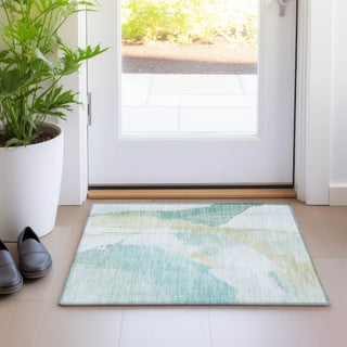 Dalyn Ravenna RN7 Teal Machine Washable Area Rug Scatter Lifestyle Image Feature