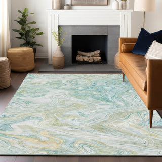 Dalyn Ravenna RN8 Sky Machine Washable Area Rug Lifestyle Image Feature