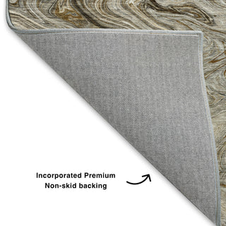 Dalyn Ravenna RN8 Taupe Machine Washable Area Rug Backing Image