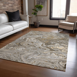 Dalyn Ravenna RN8 Taupe Machine Washable Area Rug Lifestyle Image Feature