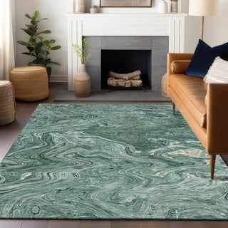 Dalyn Ravenna RN8 Teal Machine Washable Area Rug Lifestyle Image Feature