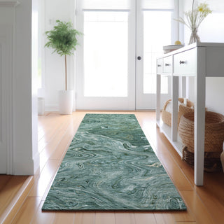 Dalyn Ravenna RN8 Teal Machine Washable Area Rug Runner Lifestyle Image Feature