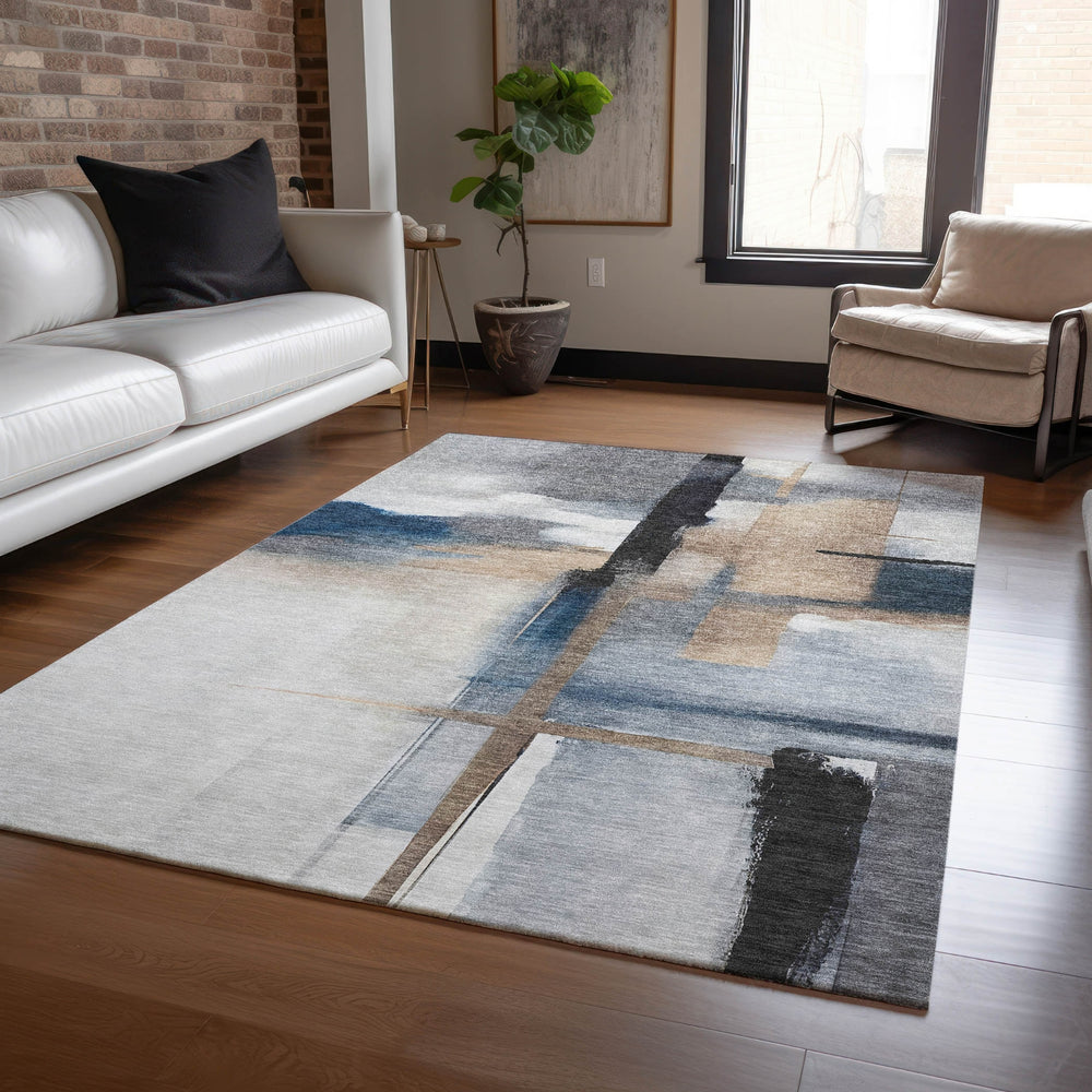 Dalyn Ravenna RN9 Blue Machine Washable Area Rug Lifestyle Image Feature