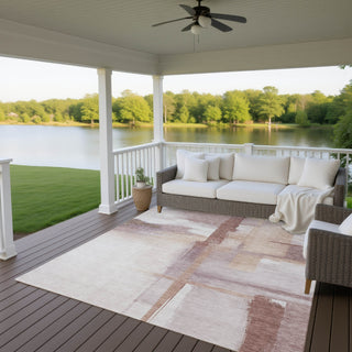 Dalyn Ravenna RN9 Blush Machine Washable Area Rug Outdoor Lifestyle Image Feature