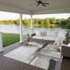 Dalyn Ravenna RN9 Gray Machine Washable Area Rug Outdoor Lifestyle Image Feature
