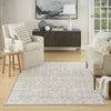 Nourison Renewed RNW01 Silver Ivory Area Rug Corner Image
