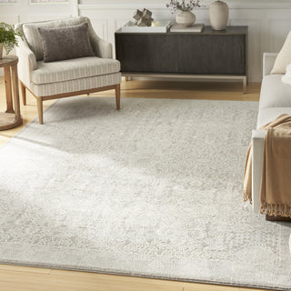 Nourison Renewed RNW01 Silver Ivory Area Rug Corner Image