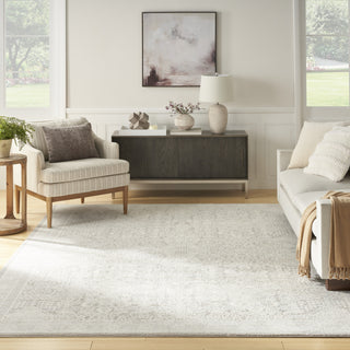 Nourison Renewed RNW01 Silver Ivory Area Rug Room Image Feature