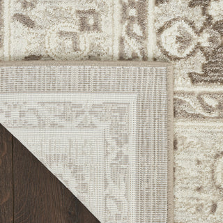 Nourison Renewed RNW04 Ivory Mocha Area Rug Corner Image