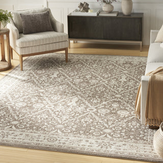 Nourison Renewed RNW04 Ivory Mocha Area Rug Corner Image