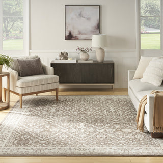 Nourison Renewed RNW04 Ivory Mocha Area Rug Room Image Feature