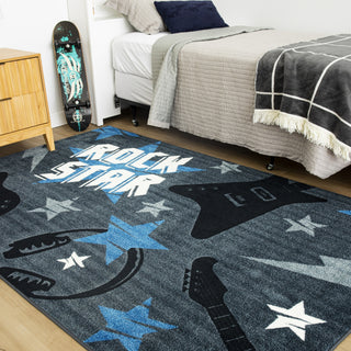 Mohawk Home Prismatic Rock Star Blue Area Rug