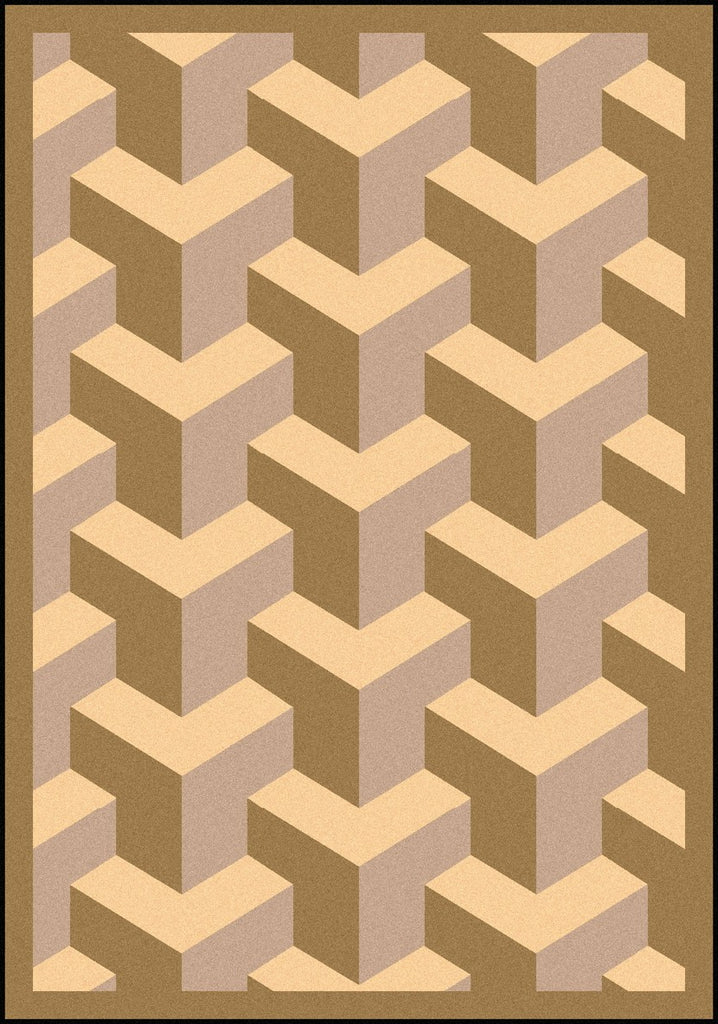 Joy Carpets Kaleidoscope Rooftop Beige Area Rug