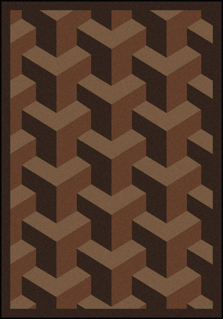 Joy Carpets Kaleidoscope Rooftop Chocolate Area Rug