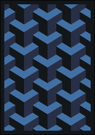 Joy Carpets Kaleidoscope Rooftop Navy Area Rug