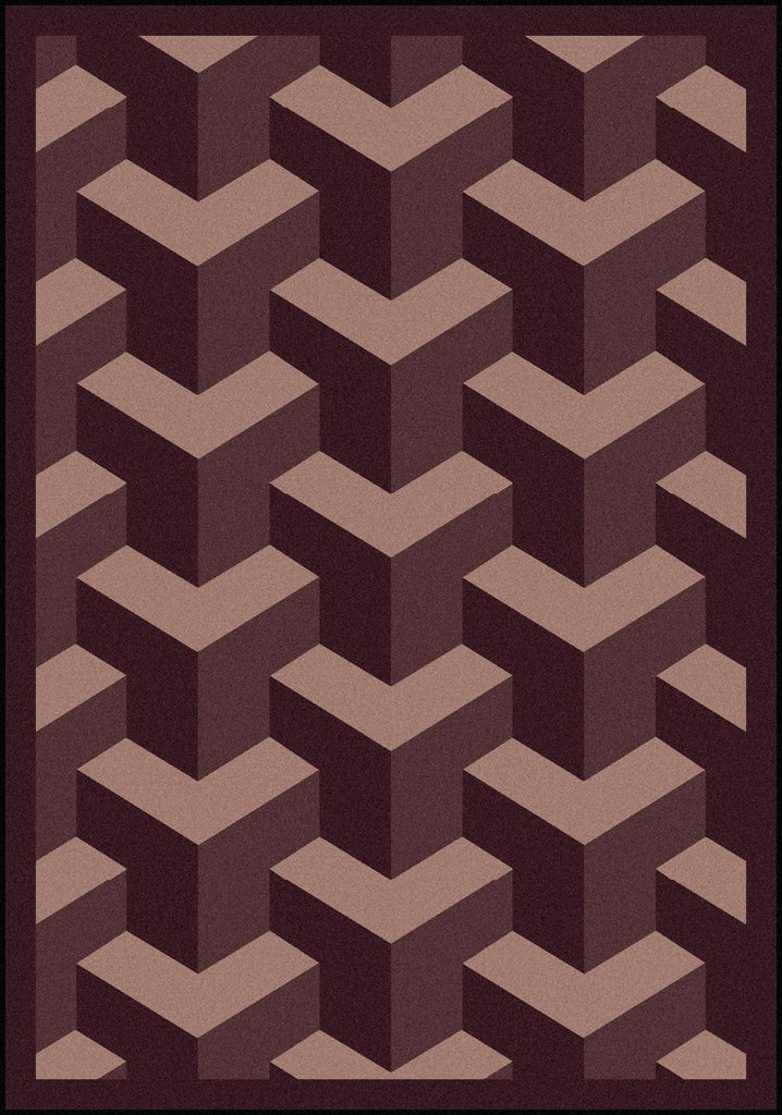 Joy Carpets Kaleidoscope Rooftop Plum Area Rug