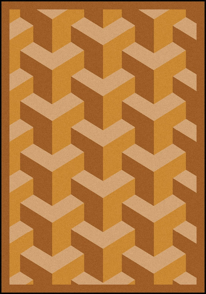 Joy Carpets Kaleidoscope Rooftop Wheat Area Rug