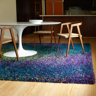 Loloi II Barcelona Shag BS-03 Peacock / Lime Area Rug Roomscene