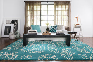 Loloi Nova NV-06 Teal / Ivory Area Rug Roomscene Feature