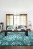Loloi Nova NV-06 Teal / Ivory Area Rug Roomscene Feature