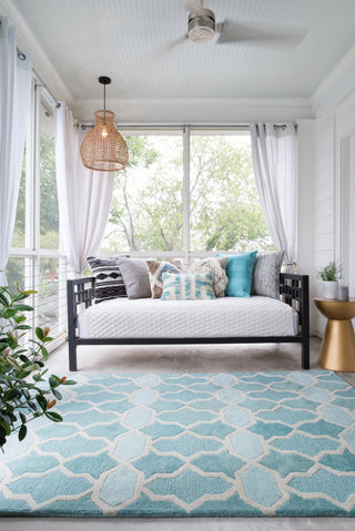 Loloi Weston HWS02 Aqua Area Rug Roomscene Feature