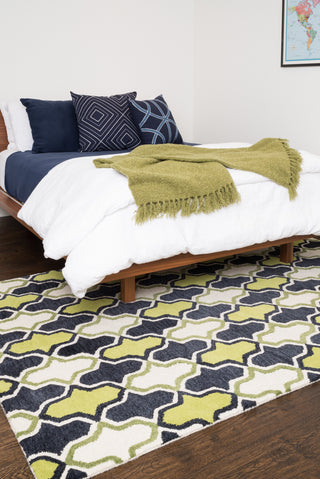 Loloi Weston HWS10 Lime / Charcoal Area Rug Roomscene Feature