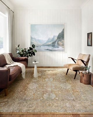 Chris Loves Julia x Loloi Rosemarie ROE-01 Gold/Sand Area Rug Lifestyle Image Feature
