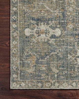 Chris Loves Julia x Loloi Rosemarie ROE-03 Sand/Lagoon Area Rug Corner Image