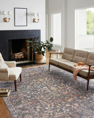 Chris Loves Julia x Loloi Rosemarie ROE-04 Graphite/Multi Area Rug Lifestyle Image Feature