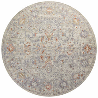 Chris Loves Julia x Loloi Rosemarie ROE-05 Oatmeal/Lavender Area Rug Round Image