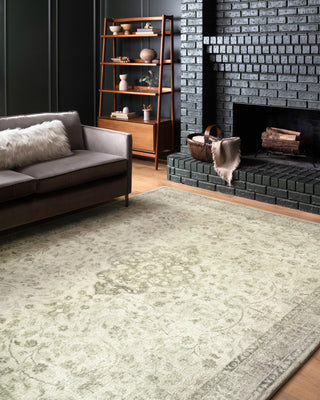 Loloi Rosette ROS-02 Ivory/Silver Area Rug Lifestyle Image Feature