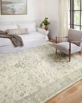 Loloi II Rosette ROS-02 Ivory/Silver Area Rug Lifestyle Image Feature