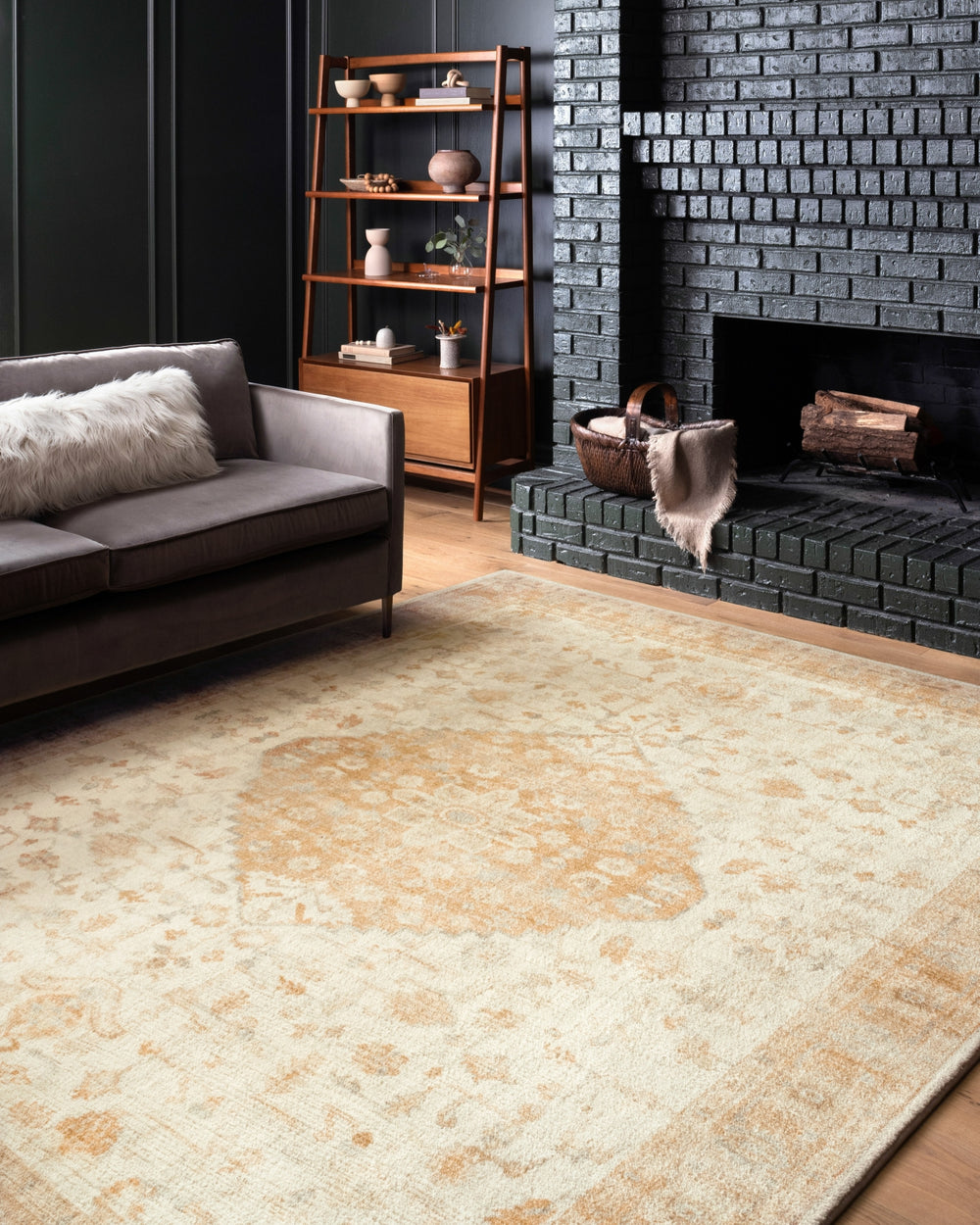 Loloi Rosette ROS-03 Ivory/Terracotta Area Rug Lifestyle Image Feature