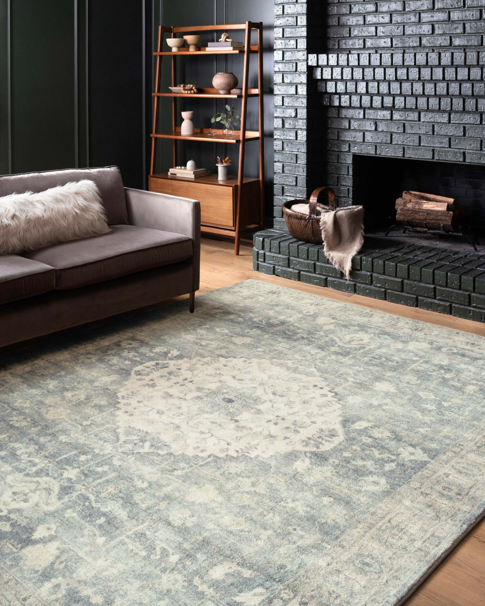 Loloi Rosette ROS-07 Denim/Fog Area Rug Lifestyle Image Feature