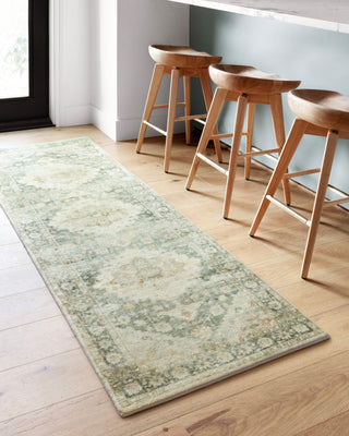 Loloi Rosette ROS-08 Teal/Ivory Area Rug Lifestyle Image Feature