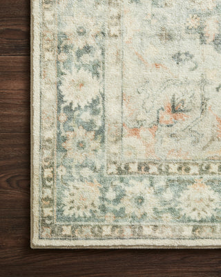 Loloi Rosette ROS-08 Teal/Ivory Area Rug Corner Image