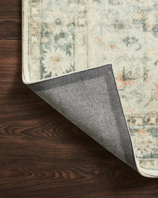 Loloi Rosette ROS-08 Teal/Ivory Area Rug Backing Image