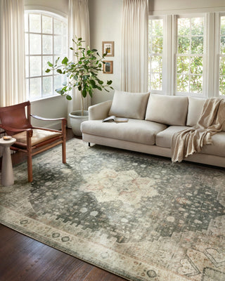 Loloi Rosette ROS-09 Slate/Ivory Area Rug Lifestyle Image Feature