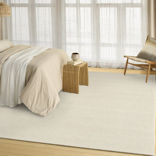 Nourison Pure Rows ROW01 Ivory Area Rug by DKNY Corner Image