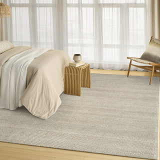 Nourison Pure Rows ROW01 Ivory Grey Area Rug by DKNY Corner Image