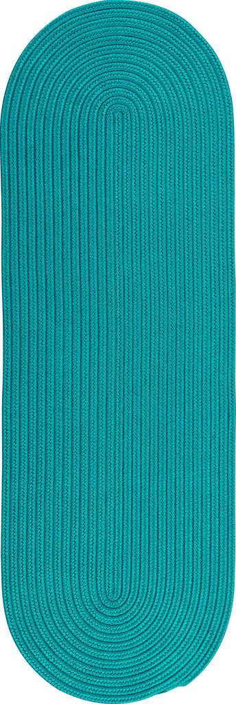 Colonial Mills Reversible Flat-Braid (Oval) Runner RV56 Aqua Area Rug