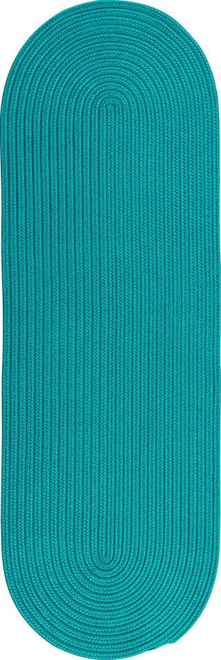 Colonial Mills Reversible Flat-Braid (Oval) Runner RV56 Aqua Area Rug