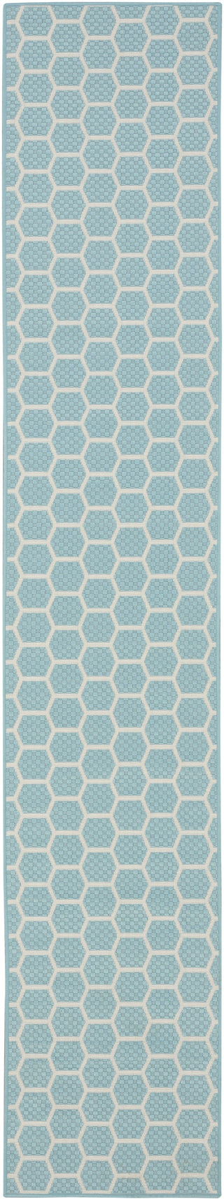 Nourison Reversible Indoor Outdoor RVB01 Aqua Area Rug main image