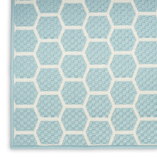 Nourison Reversible Indoor Outdoor RVB01 Aqua Area Rug T' R