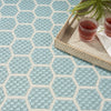 Nourison Reversible Indoor Outdoor RVB01 Aqua Area Rug Corner Image