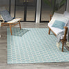 Nourison Reversible Indoor Outdoor RVB01 Aqua Area Rug Room Image Feature