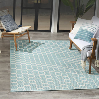 Nourison Reversible Indoor Outdoor RVB01 Aqua Area Rug Room Image Feature
