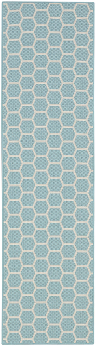 Nourison Reversible Indoor Outdoor RVB01 Aqua Area Rug Main Image