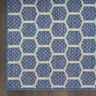 Nourison Reversible Indoor Outdoor RVB01 Blue Area Rug Detail Image